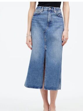 MADEWELL The Rilee Demin midi skirt